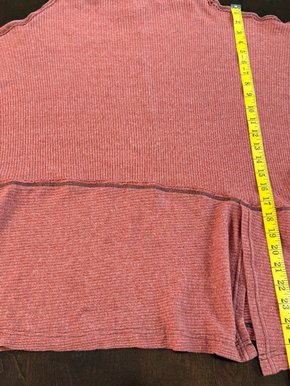 We The Free Thermal Tee Ribbed Tunic Top Sz S Slouchy Boho Asymmetrical Hem - Picture 5 of 10